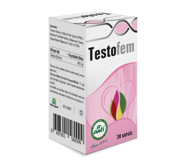 Anti Testofem Damiana Ekstresi 30 Kapsül