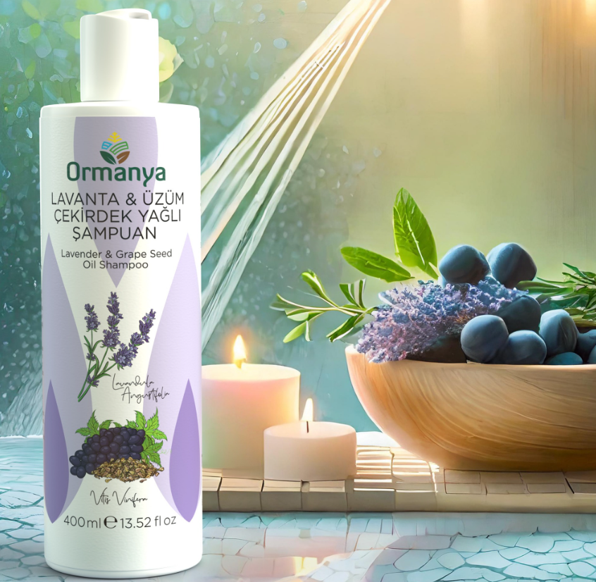 LAVANTA & ÜZÜM ÇEKİRDEK YAĞLI ŞAMPUAN - 400 ML (SLS-SLES-SÜLFAT-ALKOL IÇERMEZ.)